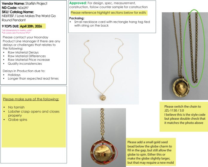 Love Makes The World Go Round Pendant