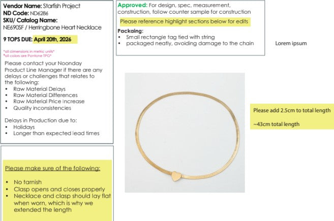 Herringbone Heart Necklace