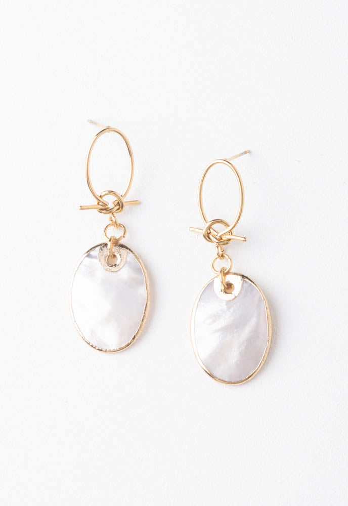 Iridescent Cloud Mother of Pearl Earrings