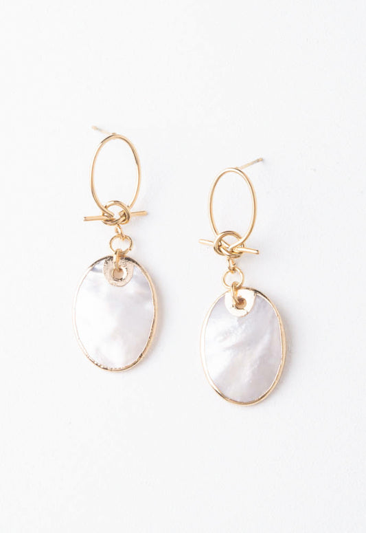 Iridescent Cloud Mother of Pearl Earrings