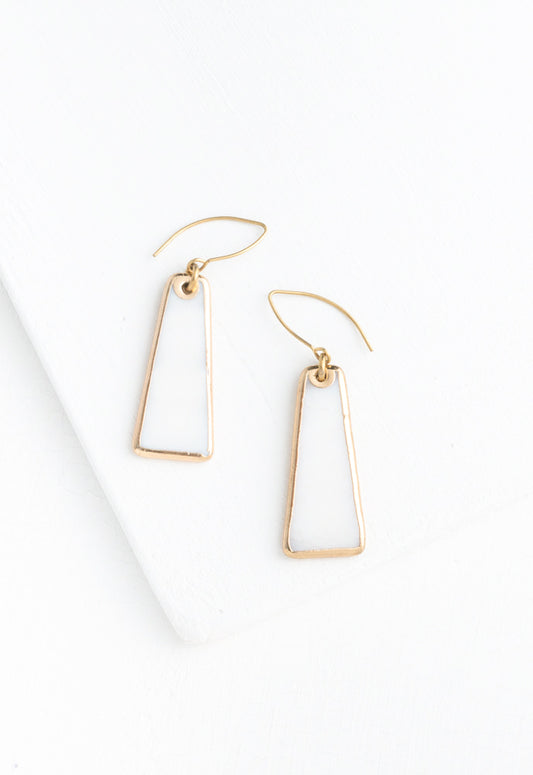 Pillar Mother of Pearl Earrings in Gold