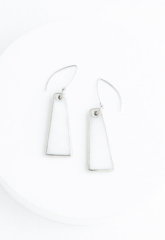Pillar Mother of Pearl Earrings in Silver