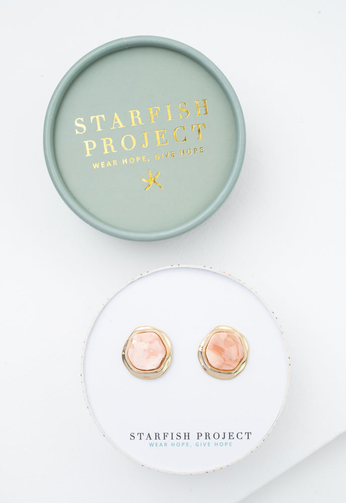 Opulence Opal Studs in Iridescent Pink