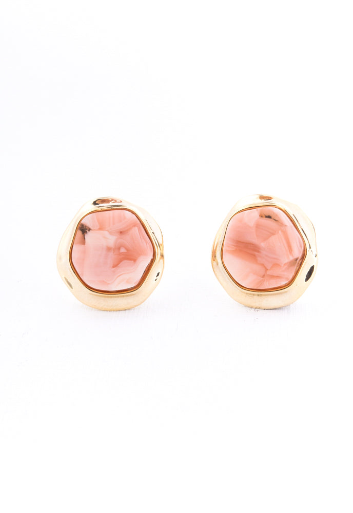 Opulence Opal Studs in Iridescent Pink