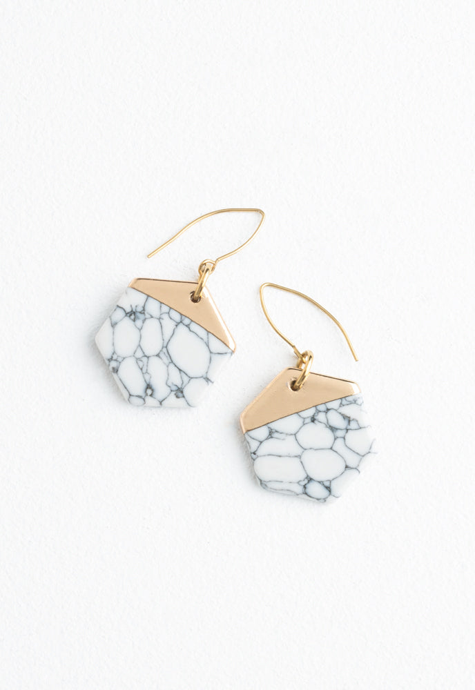 Restored White Turquoise Earrings