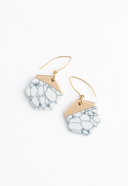 Restored White Turquoise Earrings