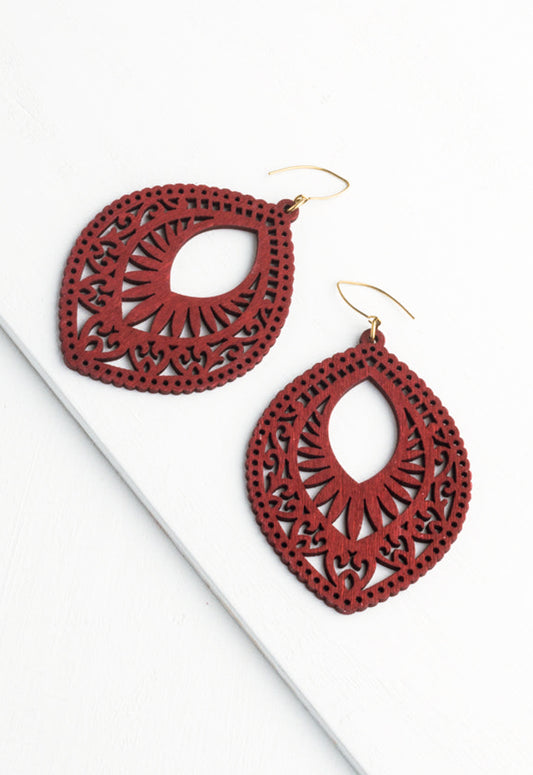 Crimson Wood Earrings