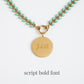 Engravable Round Pendant on Seeds of Hope Chain in Mint