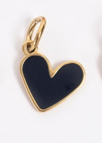 Enamel Heart Charm/cobalt blue