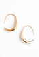 Crescent Moon Thread Drop Earrings in Rose Gold