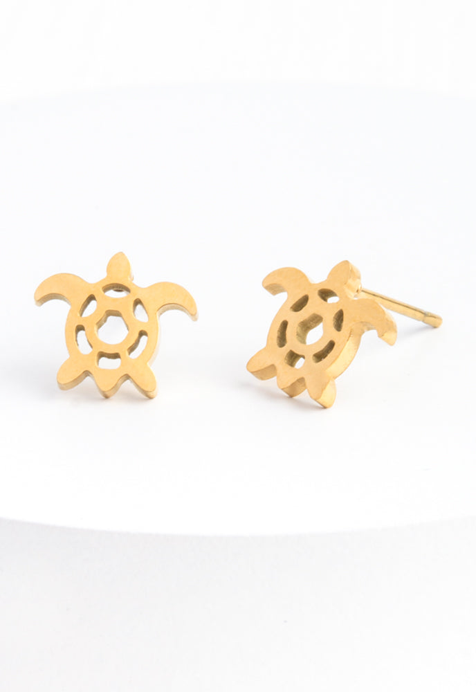 Turtle Gold Stud Earrings