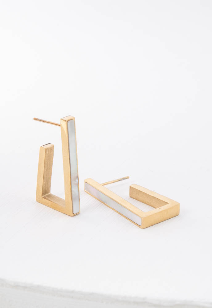 Lenore Geometric Mother-of-Pearl Earrings
