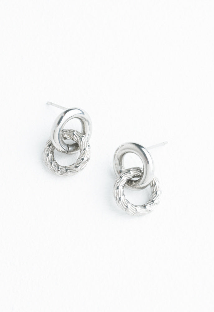 Bound Together Earrings in Silver