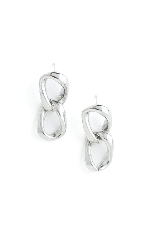 Linked Together Earrings in Silver