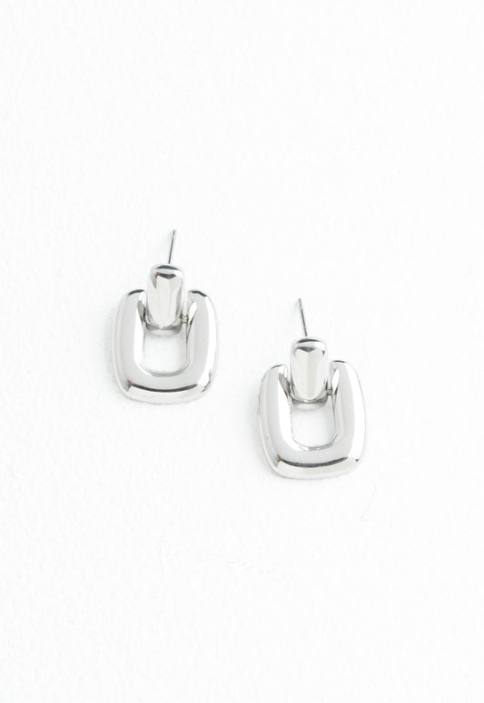 Buckled Up Silver Earrings