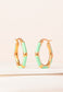 Mint + Ivory  Enamel Hoop Earring Set