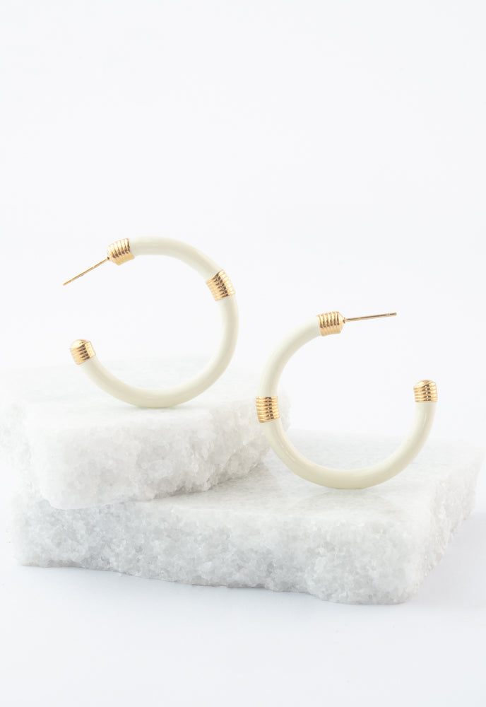 Radiate Hope Hoops in Ivory