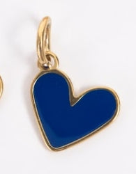Enamel Heart Charm/navy blue