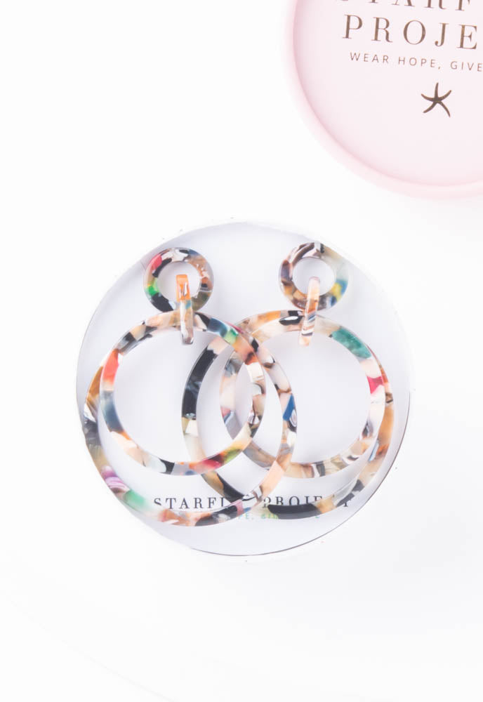 Margot Multicolored Resin Dangle Earrings