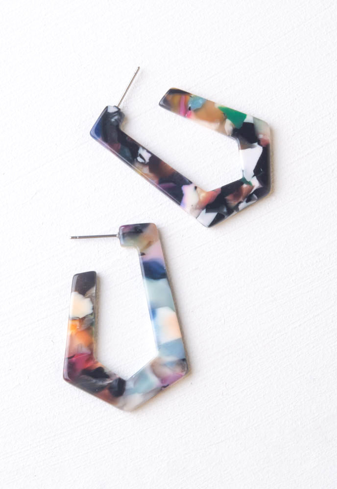 Alma Resin Hoops in Kaleidoscope