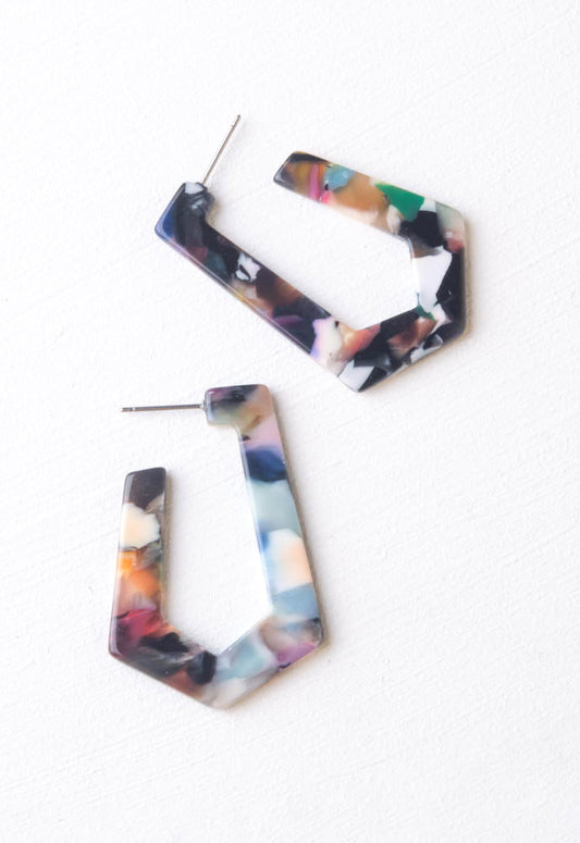 Alma Resin Hoops in Kaleidoscope