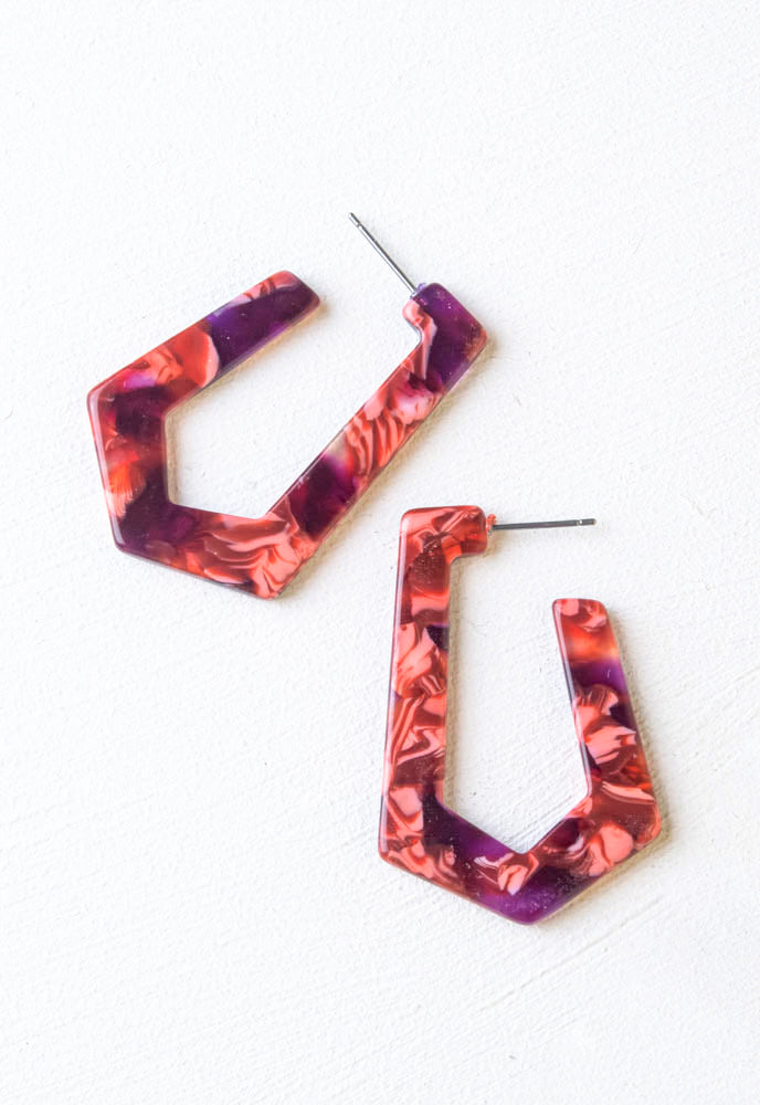 Alma Resin Hoops in Shades of Blush