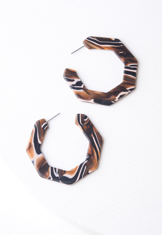 Calico Hexagon Hoops