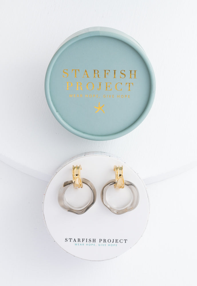 All You’ll Ever Need Hoops in translucent charcoal