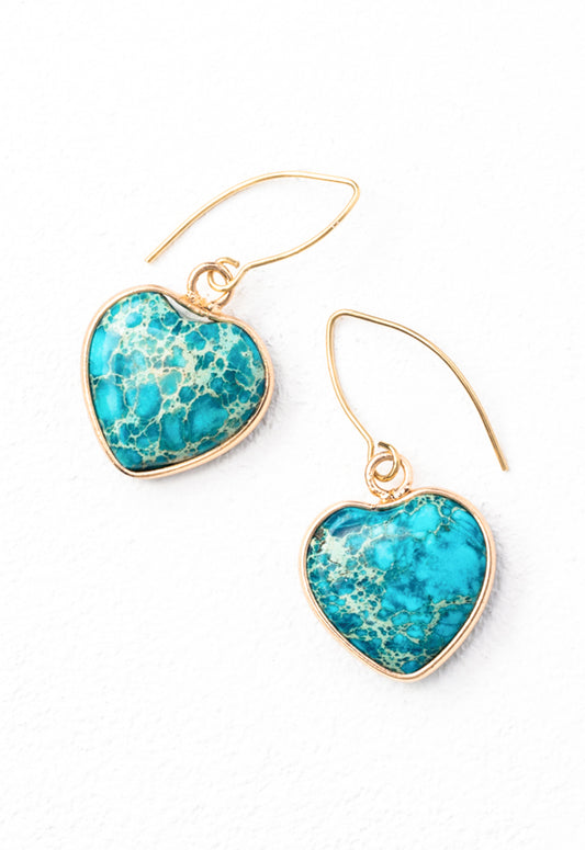 Always With You Jasper Heart Earrings