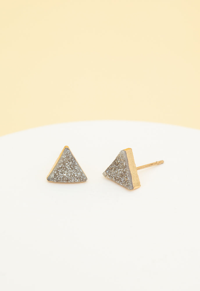 Gemini Druzy Studs in Gold