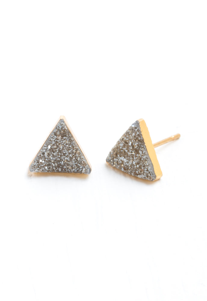 Gemini Druzy Studs in Gold