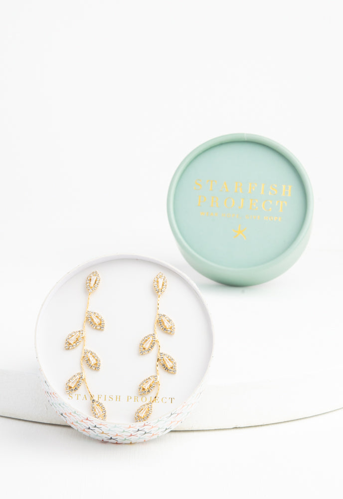 Enchanted Garden Leaf Drop Earrings