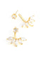 Shine Together 2pc Marquise Cut Zircon and Gold Ear Jacket Earrings