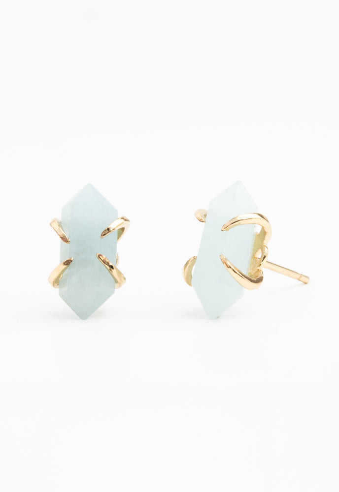 Aquamarine Encased Studs