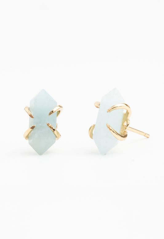 Aquamarine Encased Studs