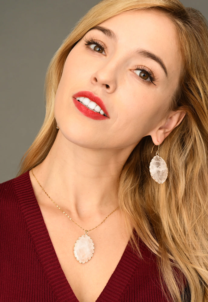 Radiant Light Crystal Earrings in Ivory