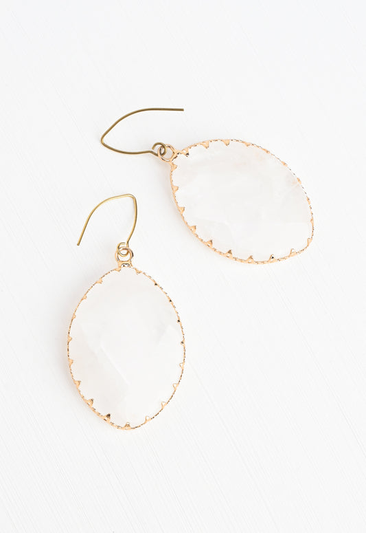 Radiant Light Crystal Earrings in Ivory
