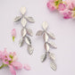 Cascade Leaf Earrings in Platinum