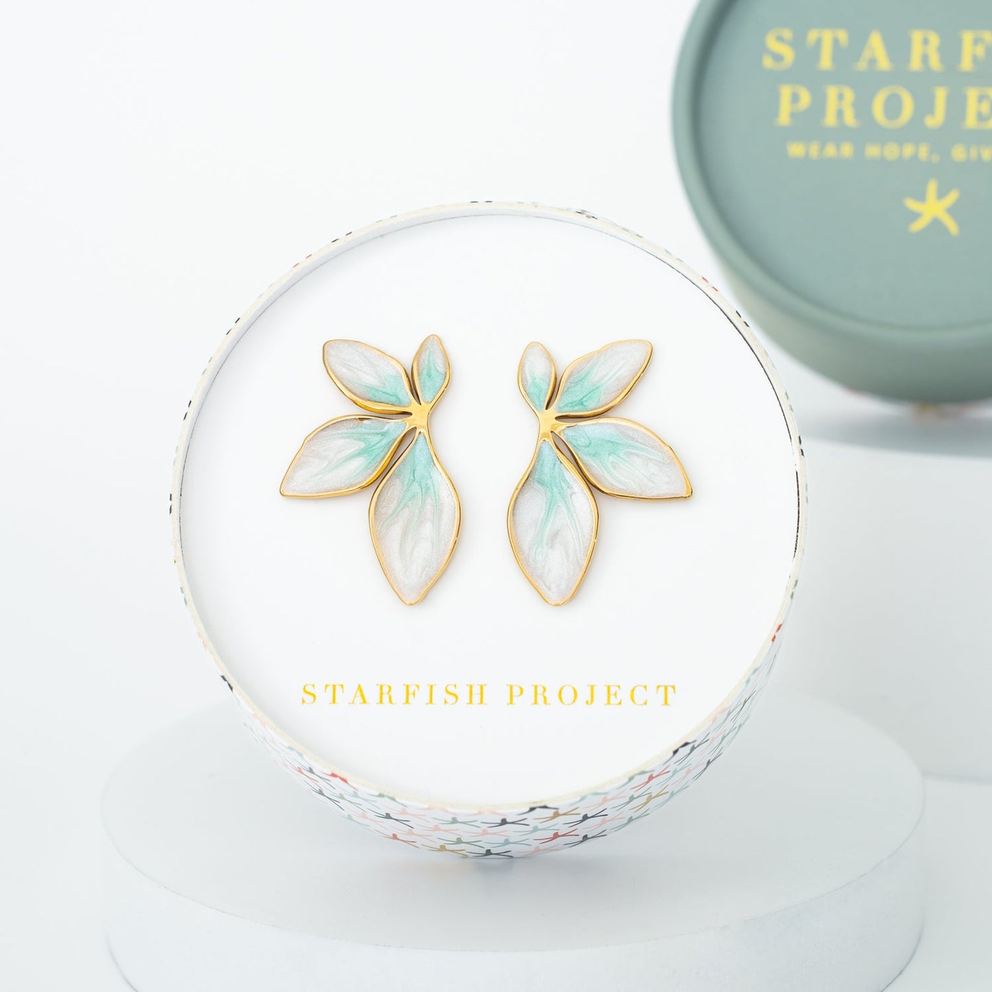 Flourish Mint Leaf Earrings