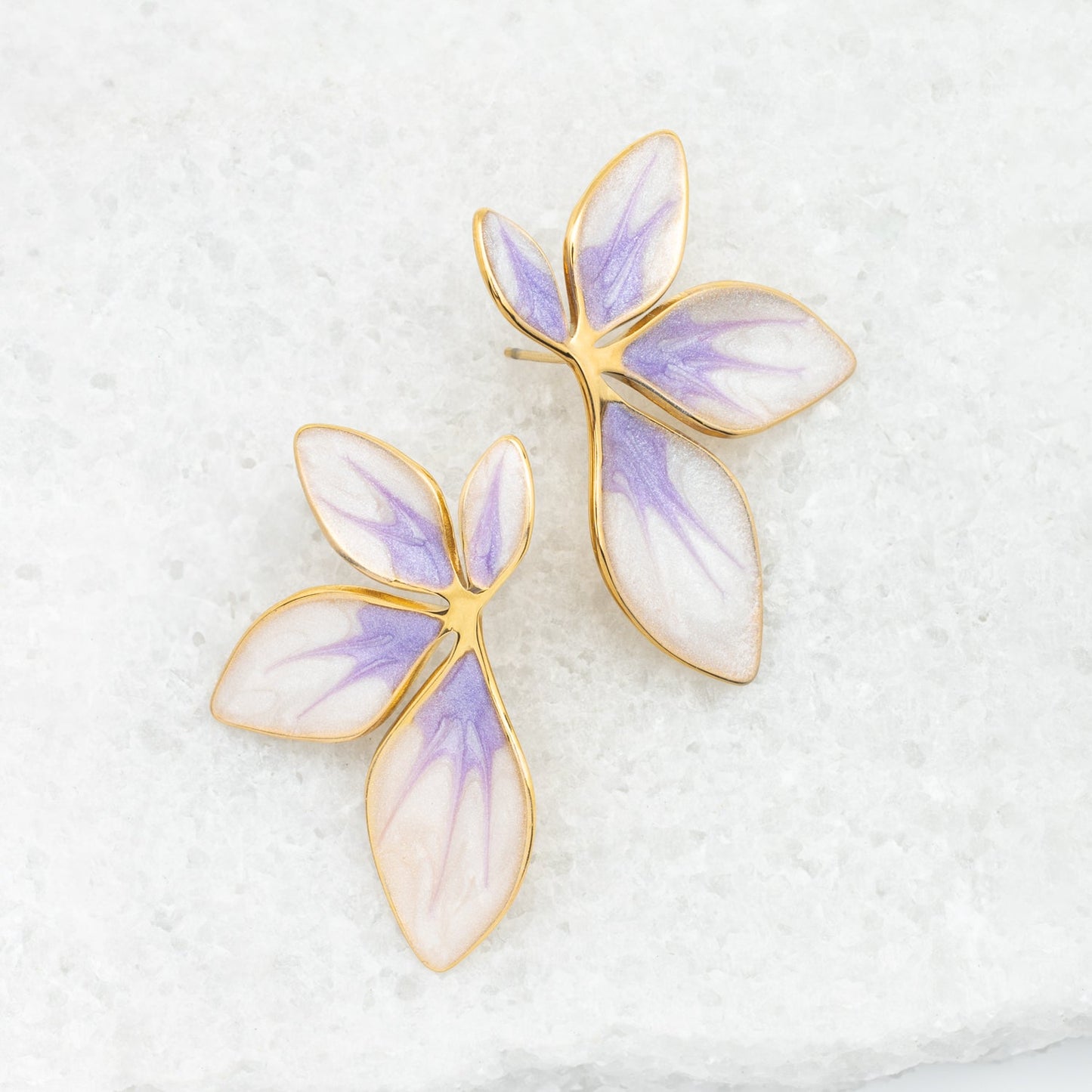Flourish Lavender Leaf Earrings