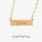 Engravable Gold Bar Necklace