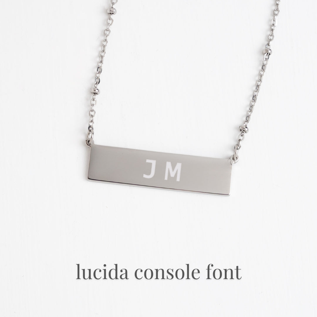 Engravable Silver Bar Necklace
