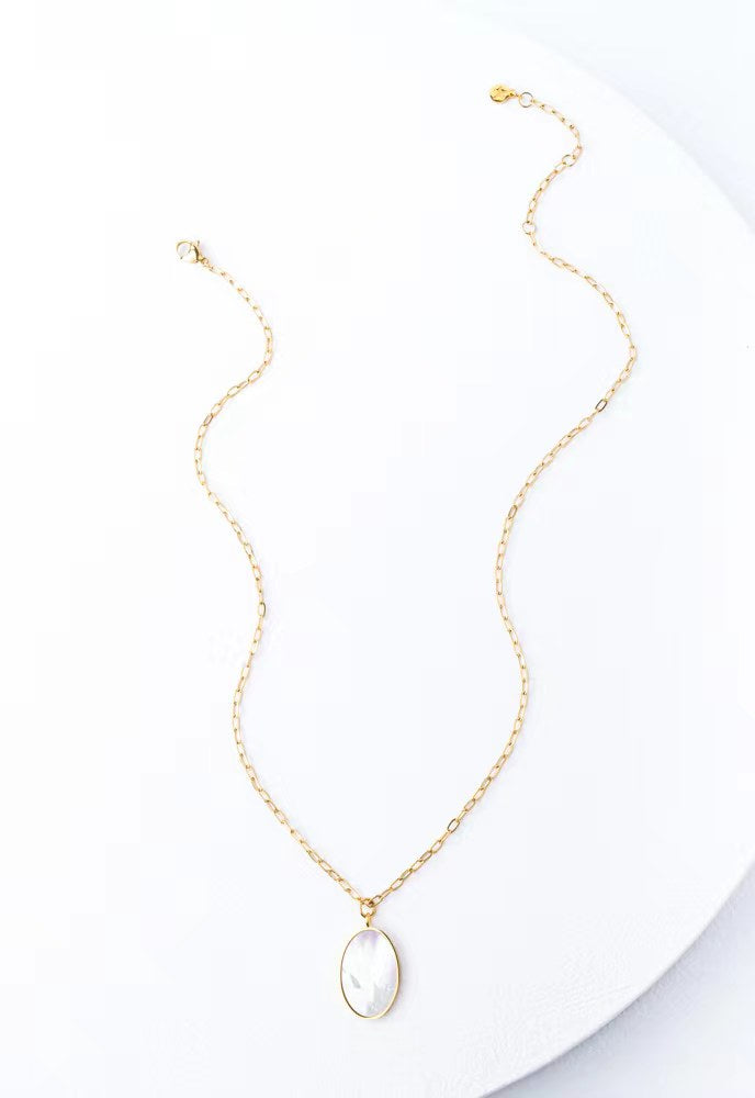 14k gold plated stainless steel pendant necklace gold