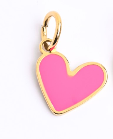 Enamel Heart Charm/pink