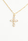 Shimmering Cross Necklace in Gold