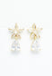 Radiant Bloom Gold and Zircon Drop Earrings