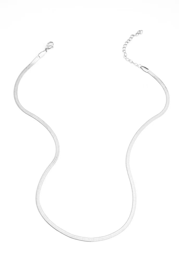 Herringbone necklace-silver