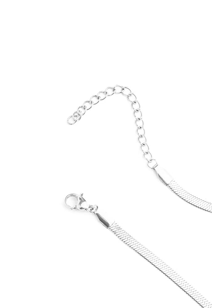 Herringbone necklace-silver