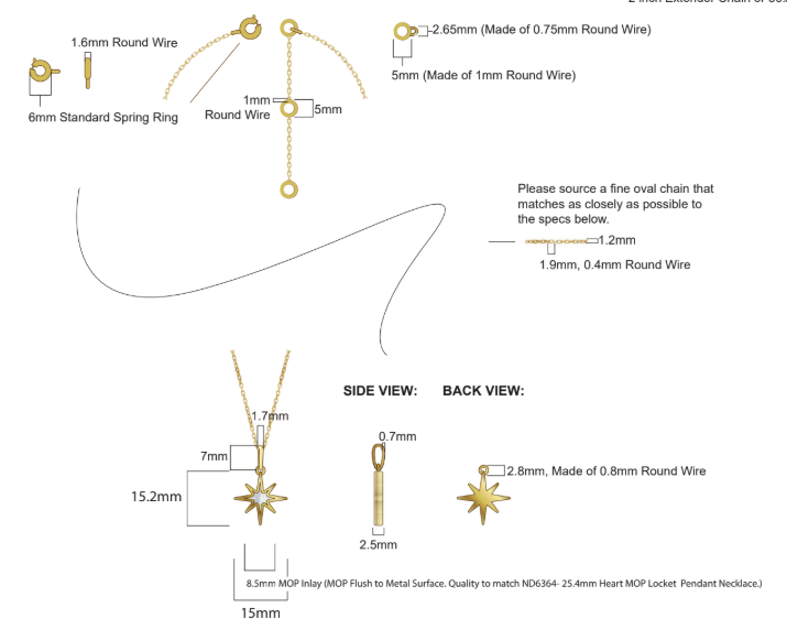 ND6576- MOP North Star Necklace