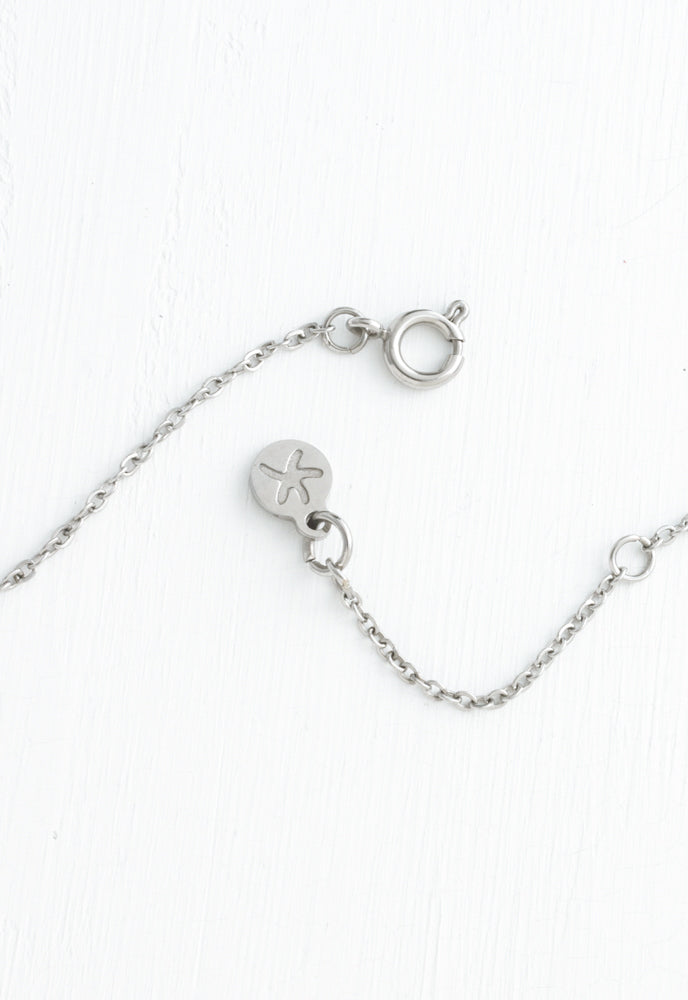 Pillar Mother of Pearl Necklace in Silver
